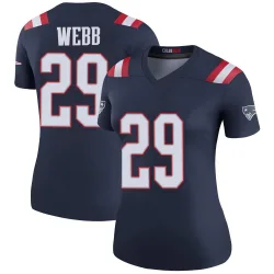 New England Patriots Women's Legend Navy Color Rush Jersey (29 Jeremiah Webb)