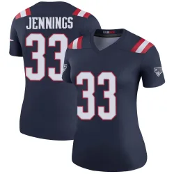 New England Patriots Women's Legend Navy Color Rush Jersey (33 Anfernee Jennings)
