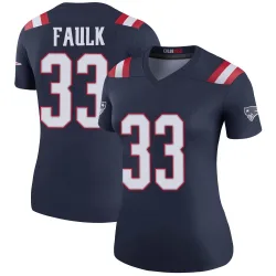 New England Patriots Women's Legend Navy Color Rush Jersey (33 Kevin Faulk)