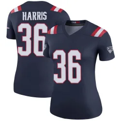 New England Patriots Women's Legend Navy Color Rush Jersey (36 Kevin Harris)
