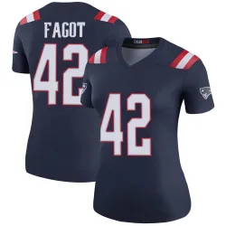 New England Patriots Women's Legend Navy Color Rush Jersey (42 Diego Fagot)