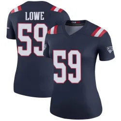 New England Patriots Women's Legend Navy Color Rush Jersey (59 Vederian Lowe)