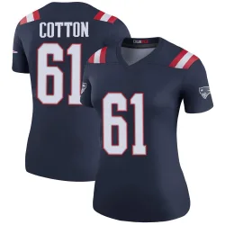 New England Patriots Women's Legend Navy Color Rush Jersey (61 Lester Cotton)