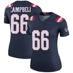 New England Patriots Women's Legend Navy Color Rush Jersey (66 Will Campbell)