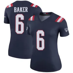New England Patriots Women's Legend Navy Color Rush Jersey (6 Javon Baker)