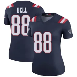 New England Patriots Women's Legend Navy Color Rush Jersey (88 Jaheim Bell)