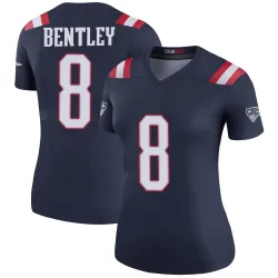 New England Patriots Women's Legend Navy Color Rush Jersey (8 Ja'Whaun Bentley)