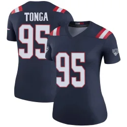 New England Patriots Women's Legend Navy Color Rush Jersey (95 Khyiris Tonga)