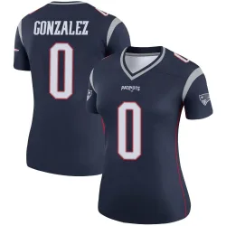 New England Patriots Women's Legend Navy Jersey (0 Christian Gonzalez)