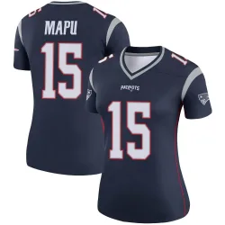 New England Patriots Women's Legend Navy Jersey (15 Marte Mapu)