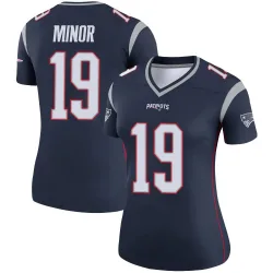 New England Patriots Women's Legend Navy Jersey (19 Kobee Minor)