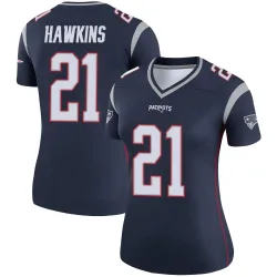 New England Patriots Women's Legend Navy Jersey (21 Jaylinn Hawkins)
