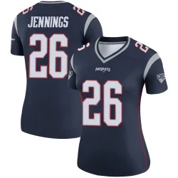 New England Patriots Women's Legend Navy Jersey (26 Terrell Jennings)