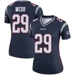 New England Patriots Women's Legend Navy Jersey (29 Jeremiah Webb)