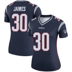 New England Patriots Women's Legend Navy Jersey (30 DJ James)