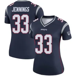 New England Patriots Women's Legend Navy Jersey (33 Anfernee Jennings)