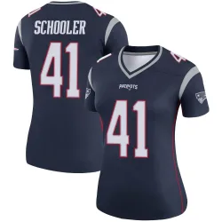 New England Patriots Women's Legend Navy Jersey (41 Brenden Schooler)