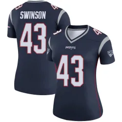 New England Patriots Women's Legend Navy Jersey (43 Bradyn Swinson)