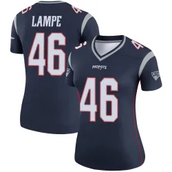 New England Patriots Women's Legend Navy Jersey (46 Brock Lampe)