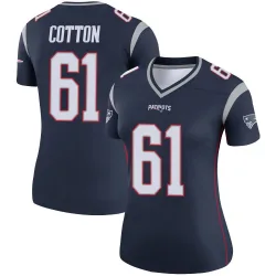 New England Patriots Women's Legend Navy Jersey (61 Lester Cotton)