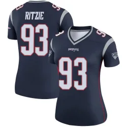 New England Patriots Women's Legend Navy Jersey (93 Jahvaree Ritzie)