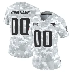 New England Patriots Women's Limited Arctic Camo 2024 Salute to Service Jersey (00 Custom)