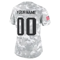 New England Patriots Women's Limited Arctic Camo 2024 Salute to Service Jersey (00 Custom)