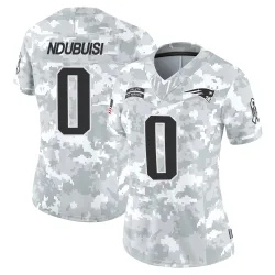New England Patriots Women's Limited Arctic Camo 2024 Salute to Service Jersey (0 Haggai Ndubuisi)
