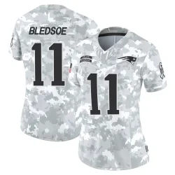 New England Patriots Women's Limited Arctic Camo 2024 Salute to Service Jersey (11 Drew Bledsoe)