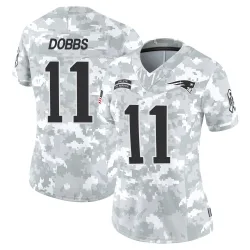 New England Patriots Women's Limited Arctic Camo 2024 Salute to Service Jersey (11 Joshua Dobbs)
