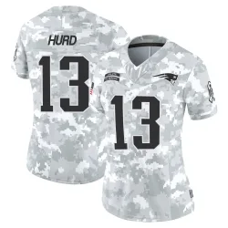 New England Patriots Women's Limited Arctic Camo 2024 Salute to Service Jersey (13 Jalen Hurd)