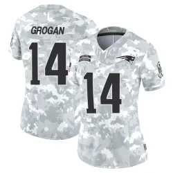 New England Patriots Women's Limited Arctic Camo 2024 Salute to Service Jersey (14 Steve Grogan)