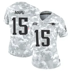 New England Patriots Women's Limited Arctic Camo 2024 Salute to Service Jersey (15 Marte Mapu)