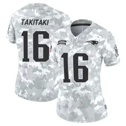 New England Patriots Women's Limited Arctic Camo 2024 Salute to Service Jersey (16 Sione Takitaki)