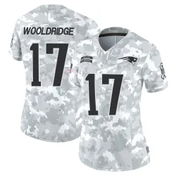 New England Patriots Women's Limited Arctic Camo 2024 Salute to Service Jersey (17 Ben Wooldridge)