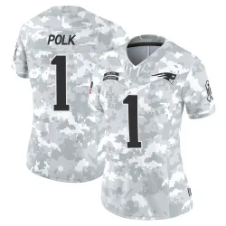 New England Patriots Women's Limited Arctic Camo 2024 Salute to Service Jersey (1 Ja'Lynn Polk)