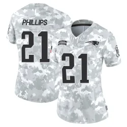 New England Patriots Women's Limited Arctic Camo 2024 Salute to Service Jersey (21 Adrian Phillips)