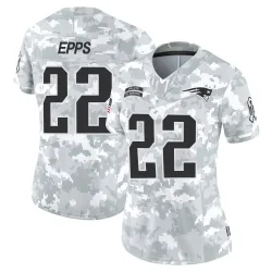 New England Patriots Women's Limited Arctic Camo 2024 Salute to Service Jersey (22 Marcus Epps)