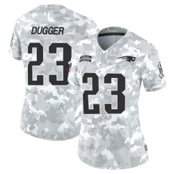 New England Patriots Women's Limited Arctic Camo 2024 Salute to Service Jersey (23 Kyle Dugger)