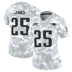 New England Patriots Women's Limited Arctic Camo 2024 Salute to Service Jersey (25 Marcus Jones)