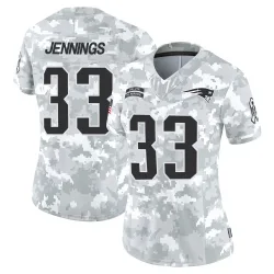 New England Patriots Women's Limited Arctic Camo 2024 Salute to Service Jersey (33 Anfernee Jennings)