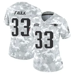 New England Patriots Women's Limited Arctic Camo 2024 Salute to Service Jersey (33 Kevin Faulk)