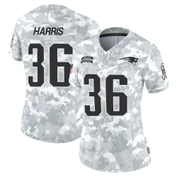 New England Patriots Women's Limited Arctic Camo 2024 Salute to Service Jersey (36 Kevin Harris)