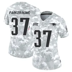 New England Patriots Women's Limited Arctic Camo 2024 Salute to Service Jersey (37 John Parker Romo)