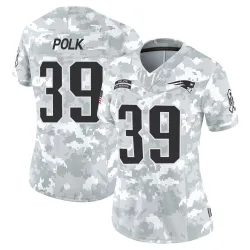 New England Patriots Women's Limited Arctic Camo 2024 Salute to Service Jersey (39 Jordan Polk)