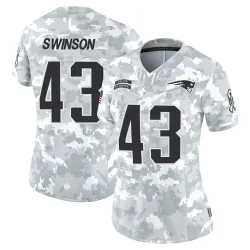 New England Patriots Women's Limited Arctic Camo 2024 Salute to Service Jersey (43 Bradyn Swinson)