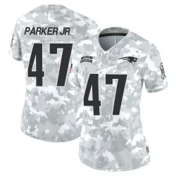 New England Patriots Women's Limited Arctic Camo 2024 Salute to Service Jersey (47 Andrew Parker Jr.)