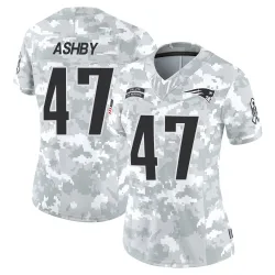 New England Patriots Women's Limited Arctic Camo 2024 Salute to Service Jersey (47 Julian Ashby)