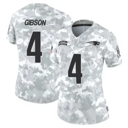 New England Patriots Women's Limited Arctic Camo 2024 Salute to Service Jersey (4 Antonio Gibson)