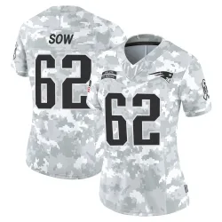 New England Patriots Women's Limited Arctic Camo 2024 Salute to Service Jersey (62 Sidy Sow)